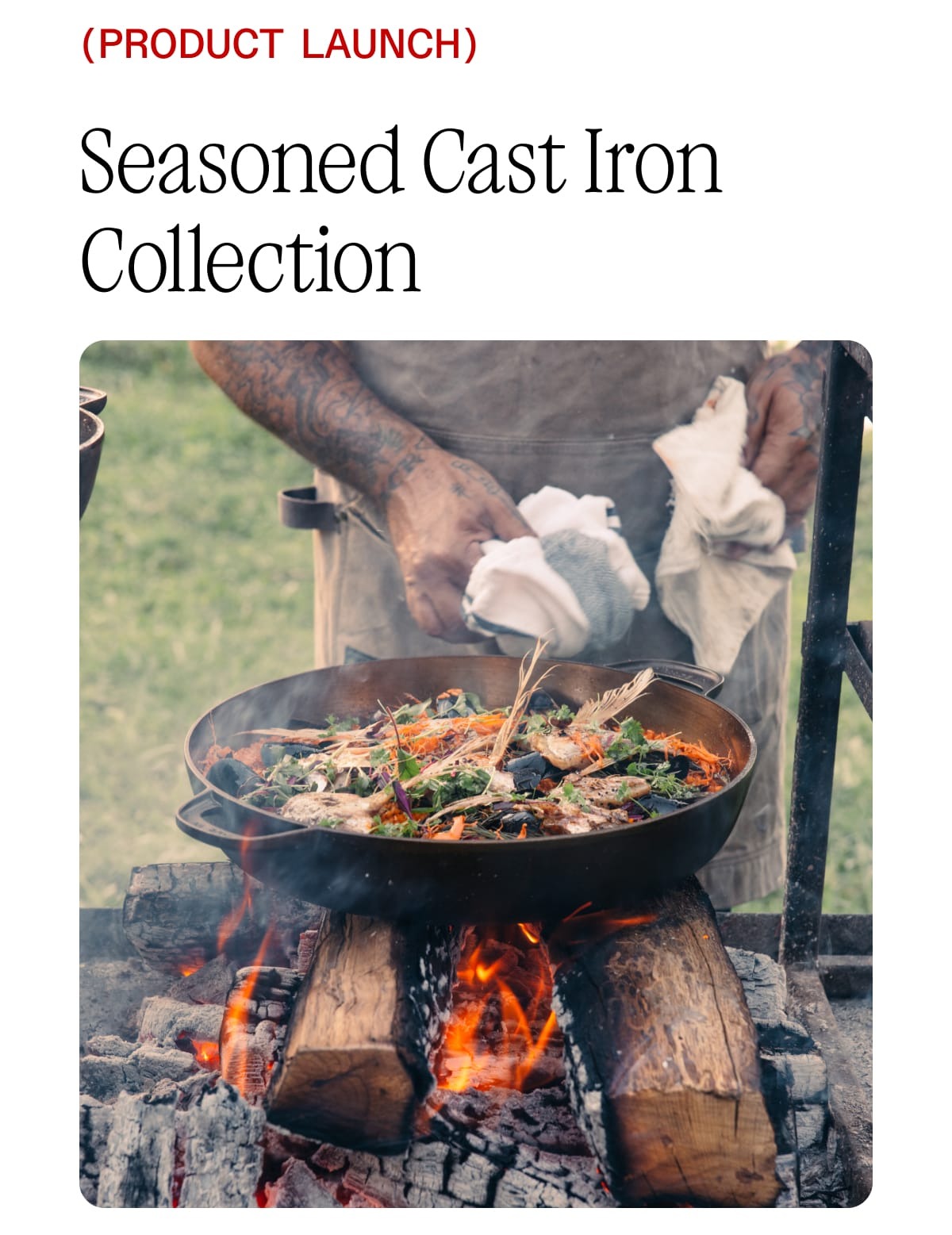 Product launch. Seasoned Cast Iron Collection. You asked, we cast. For years, one of the questions I've heard most often is, "When is Made In going to make cast iron?" The answer took a while because we wanted to get it right. Every detail of the Seasoned Cast Iron Collection was designed around the way professional chefs actually cook, and it shows. I've had the chance to cook with these pans for a while now, and what stands out most are the small details. The smooth cooking surface seasons beautifully, the weight feels balanced instead of cumbersome, and thoughtful touches like dual pour spouts and a comfortable handle make them feel familiar from the very first use.  Shop the Seasoned Cast Iron Collection