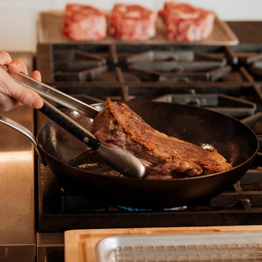 Steak in Frying Pan