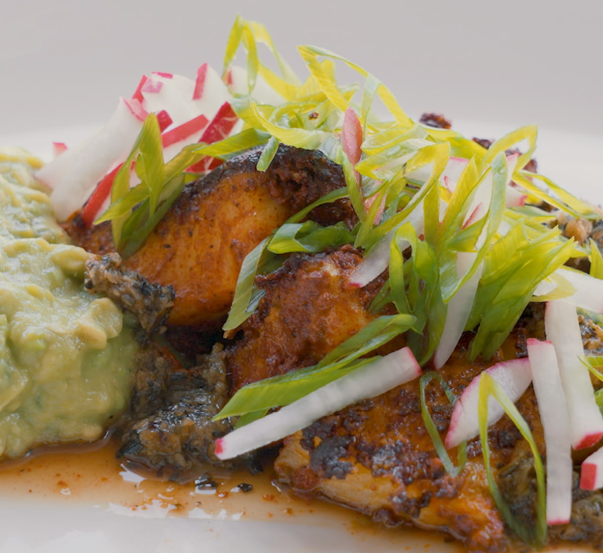 Chef Rick Lopez's Grilled Cod with Achiote Marinade and Charred Scallion Vinaigrette