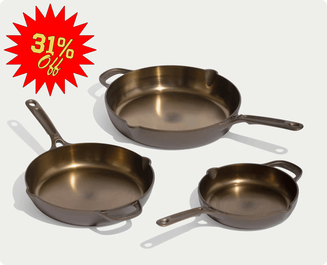 Seasoned Cast Iron Skillet Set. 