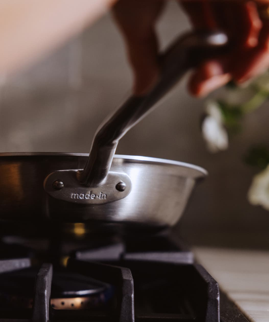 Image of back of stainless clad fry pan Image of back of stainless clad fry pan