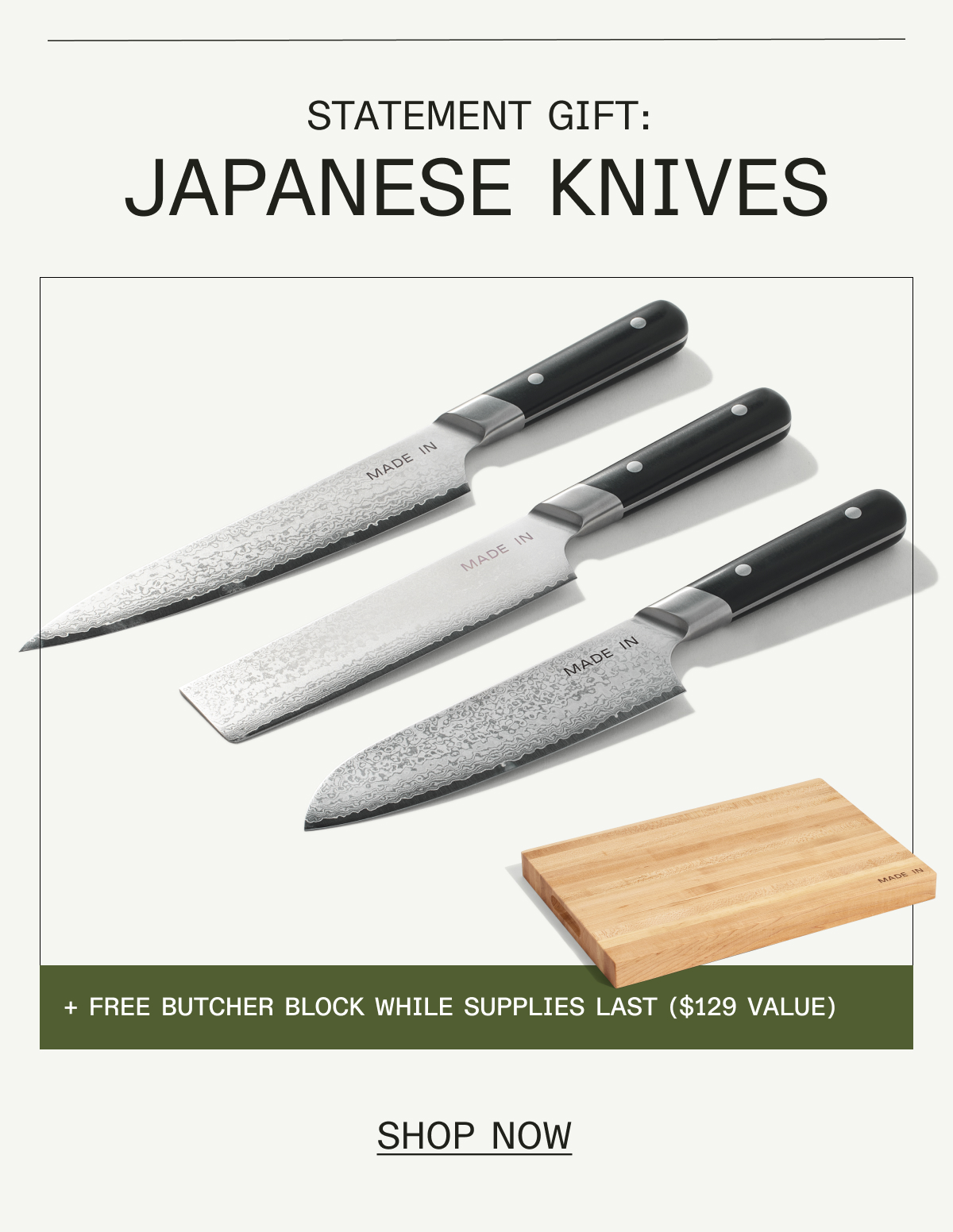 Statement Gift: Japanese Knives. Shop Now