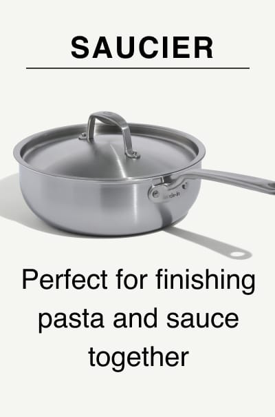 Stainless Clad Saucier — Perfect for finishing pasta and sauce together