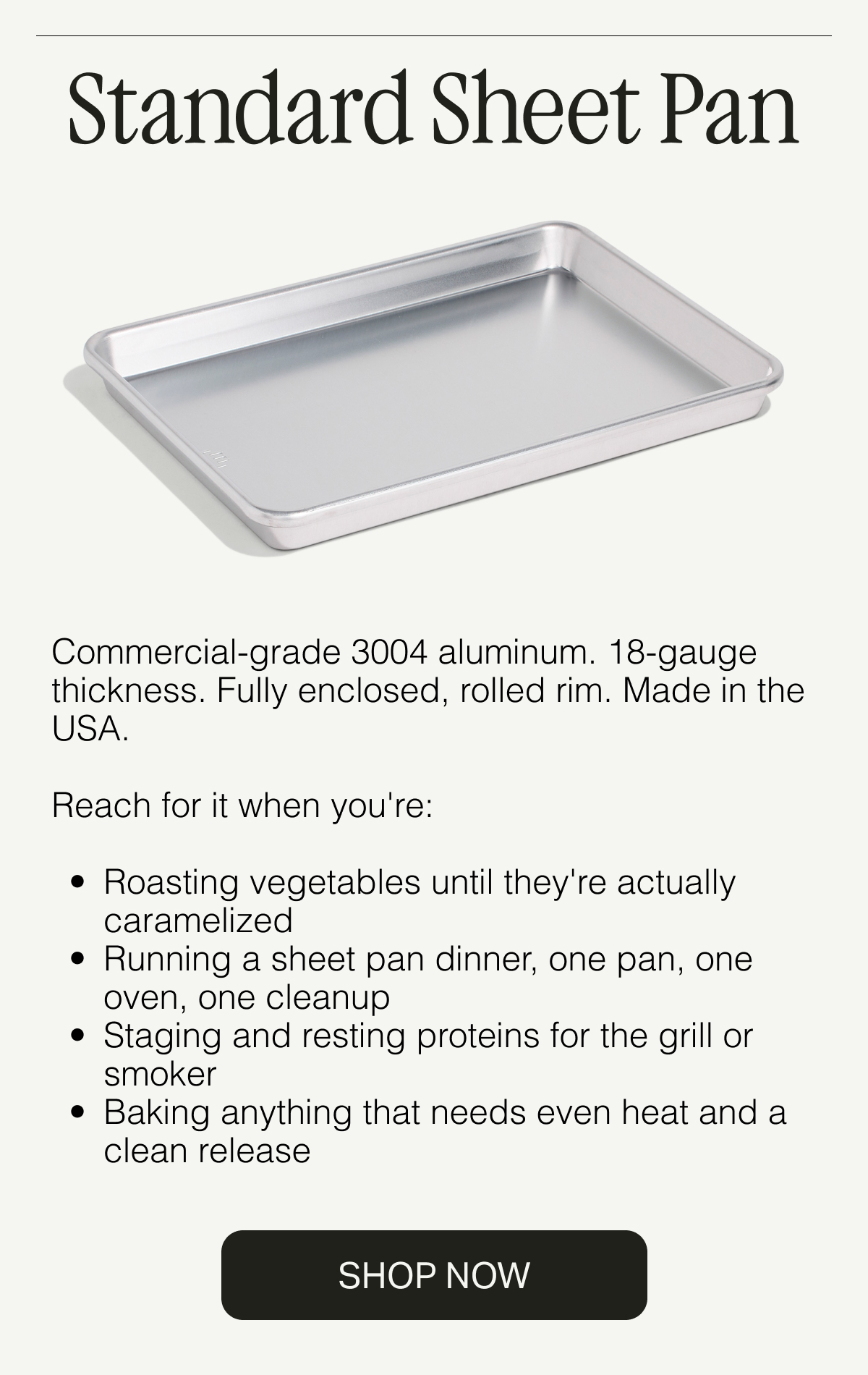 STANDARD SHEET PAN