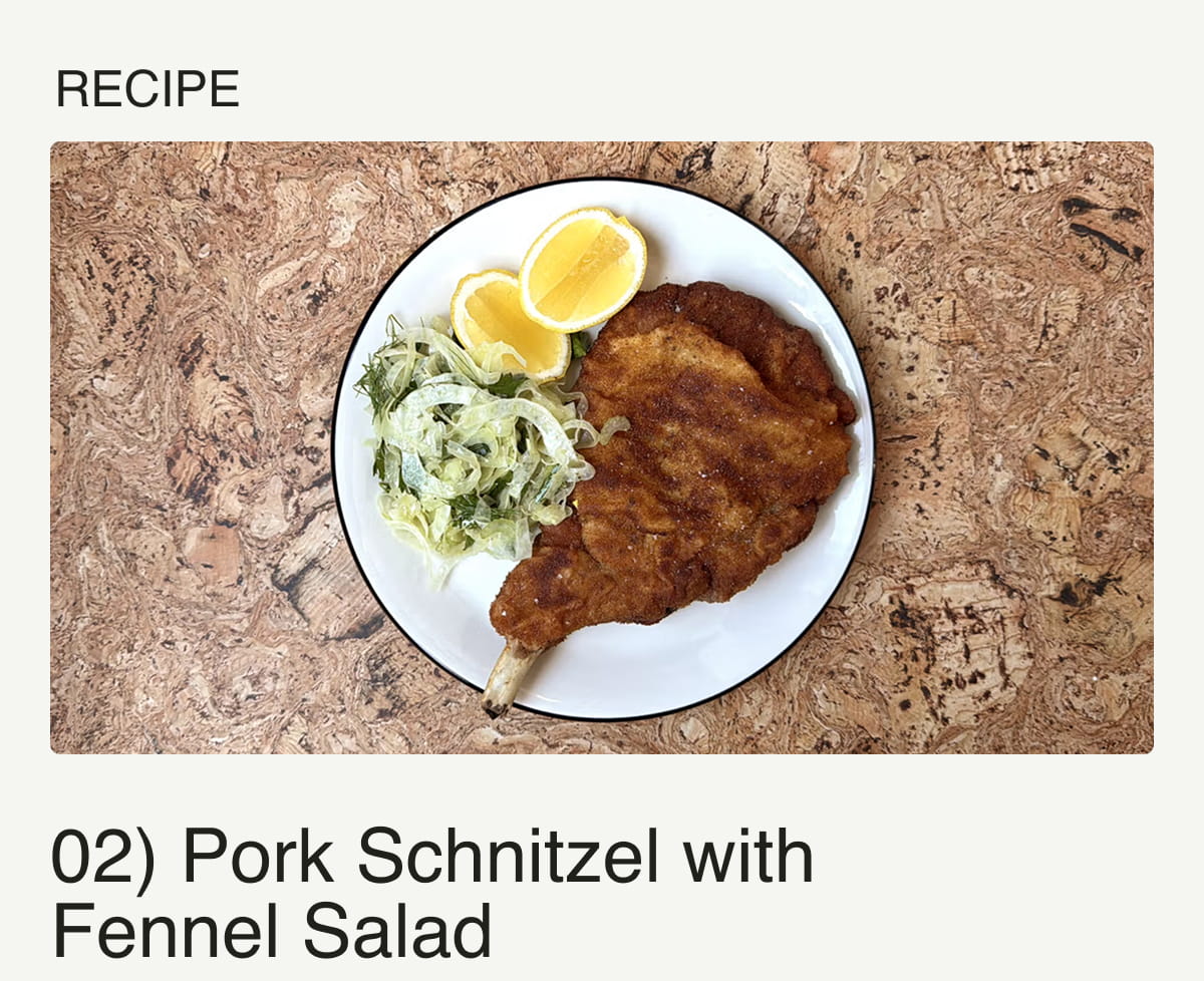 Recipe - Pork Schnitzel with Fennel Salad