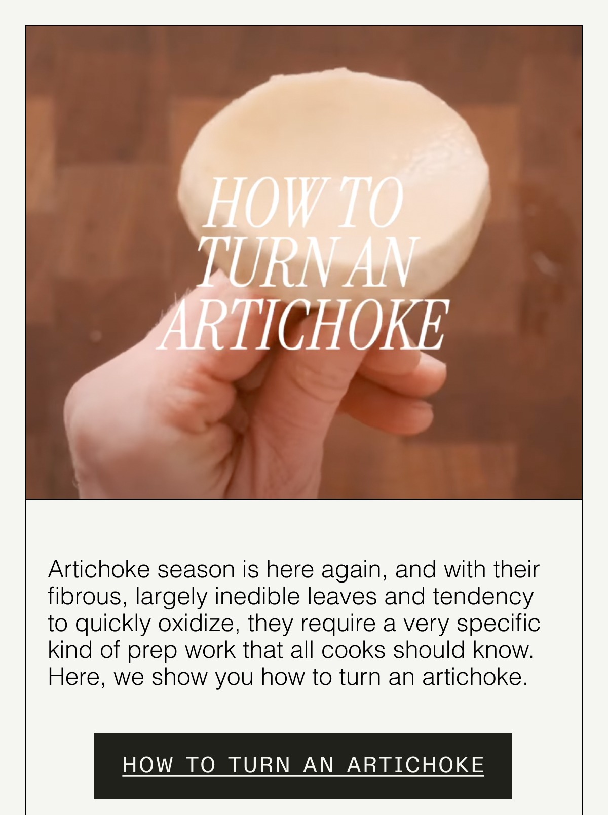WATCH HOW TO TURN AN ARTICHOKE