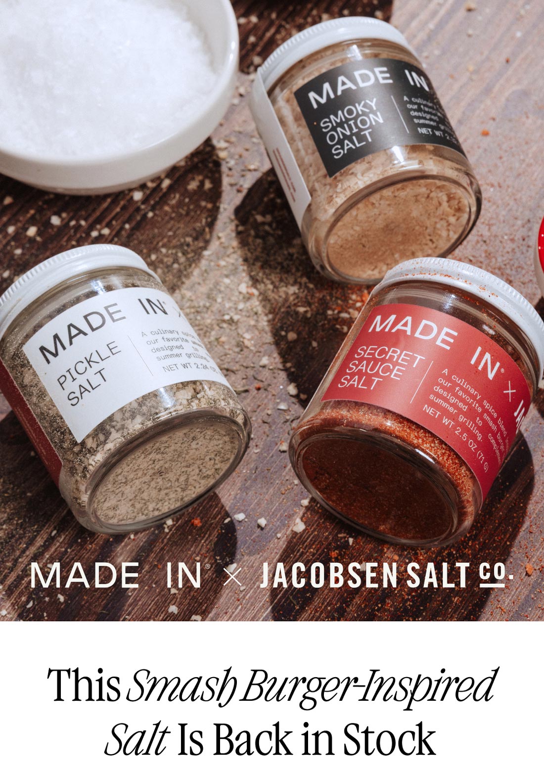 MADE IN X JACOBSEN SALT CO. -- This Smash Burger-Inspired Salt Is Back in Stock