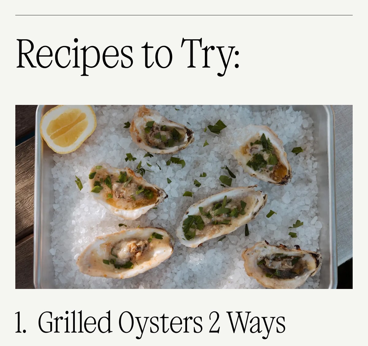 Grilled Oysters 2 Ways