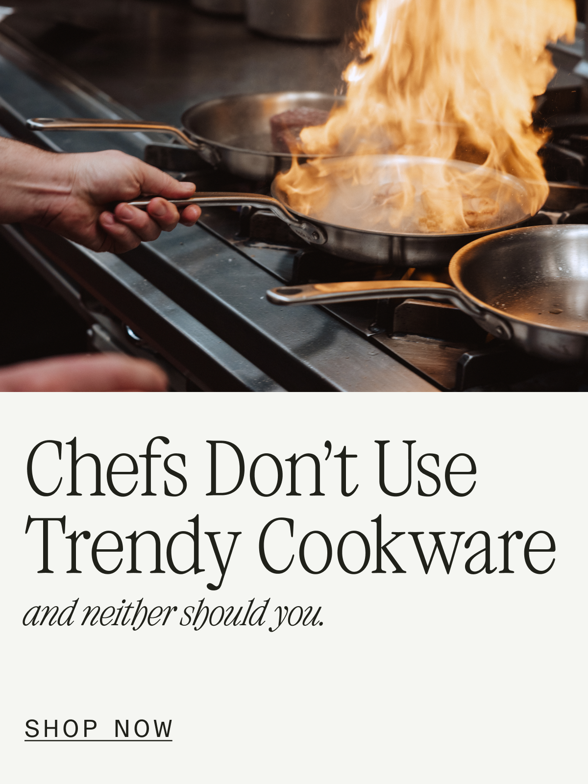 CHEFS DON'T USE TRENDY COOKWARE AND NEITHER SHOULD YOU CHEFS DON'T USE TRENDY COOKWARE AND NEITHER SHOULD YOU