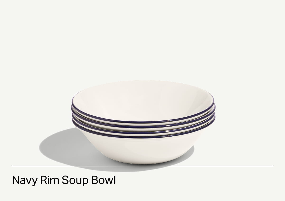 Blue Rim Soup Bowl