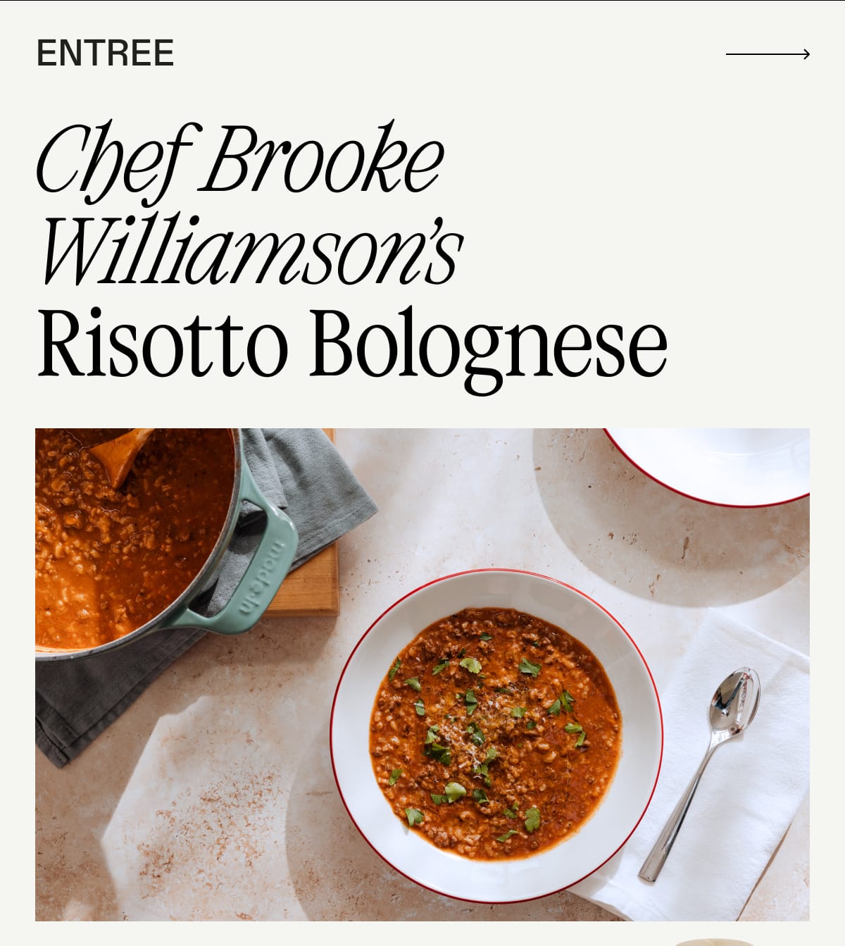 Entree: Chef Brooke Williamson’s Risotto Bolognese