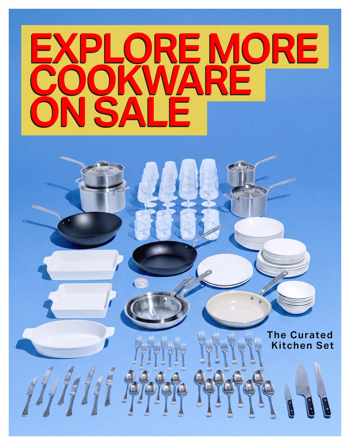 EXPLORE MORE COOKWARE  ON SALE. Image of The Curated Kitchen Set