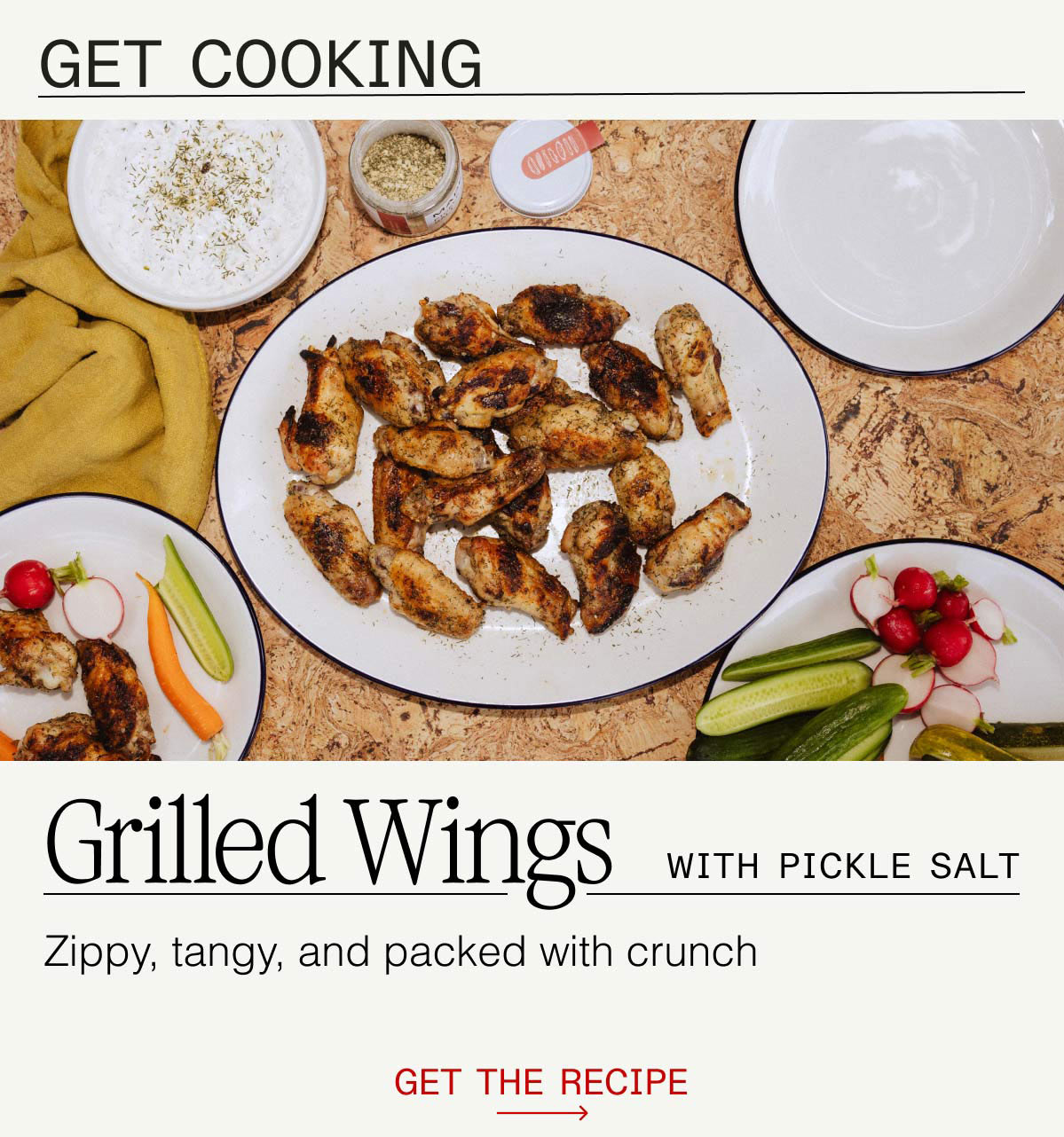 GET COOKING -- Grilled Wings WITH PICKLE SALT --  Zippy, tangy, and packed with crunch -- GET THE RECIPE