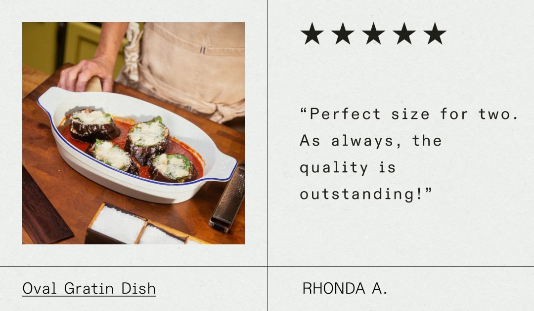 “Perfect size for two. As always, the quality is outstanding!”