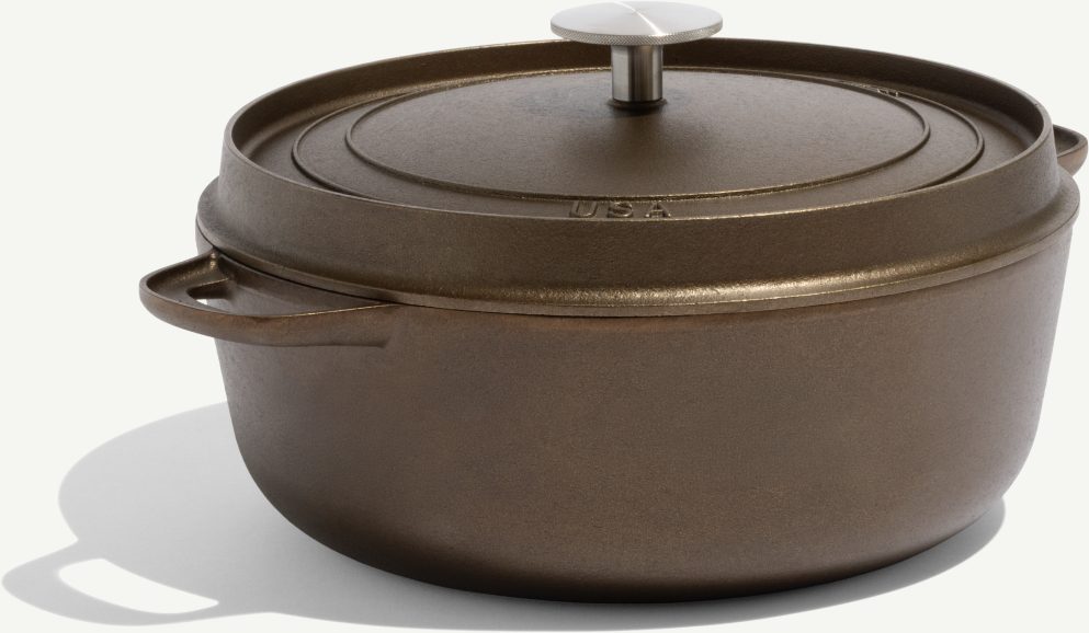 Seasoned cast iron Dutch oven with lid