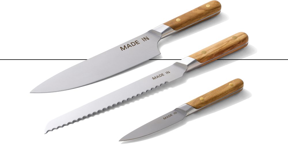 Made In French chef, bread, and paring knives