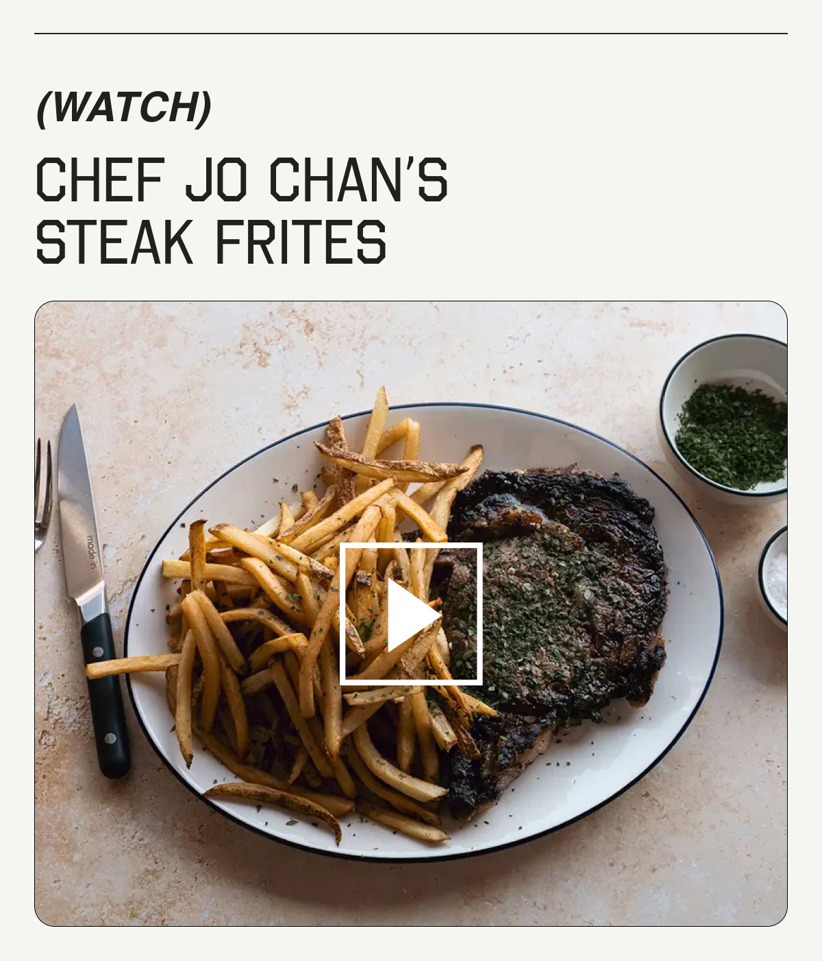 (WATCH) Chef Jo Chan's Steak Frites