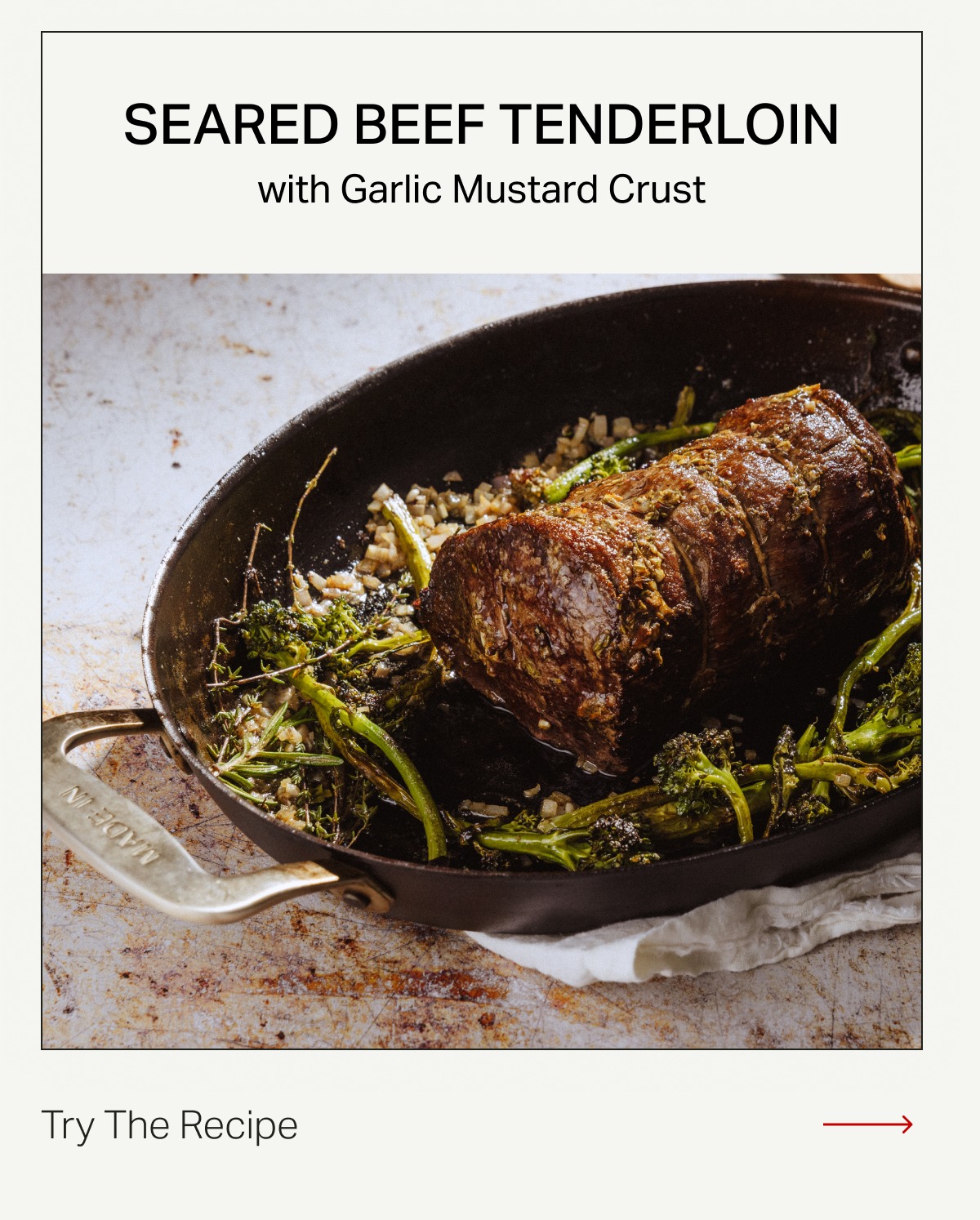 SEARED BEEF TENTERLOIN WITH GARLIC MUSTARD CRUST - TRY THE RECIPE