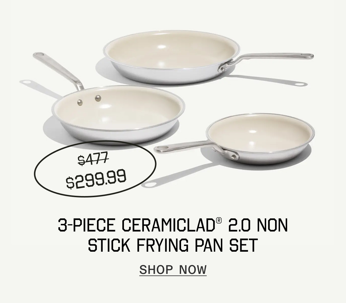 3-Piece CeramiClad 2.0 Non Stick Frying Pan Set - Shop Now