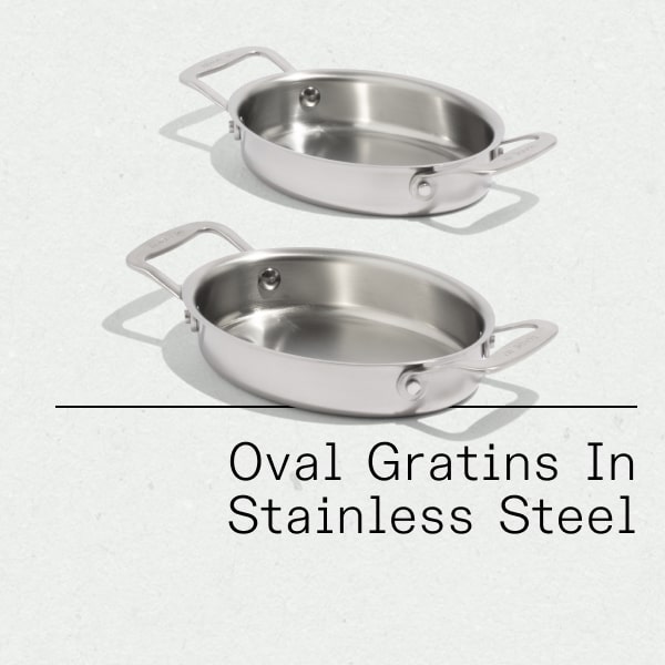 Oval Gratins in Stainless Steel