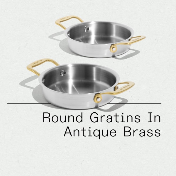 Round Gratins in Antique Brass