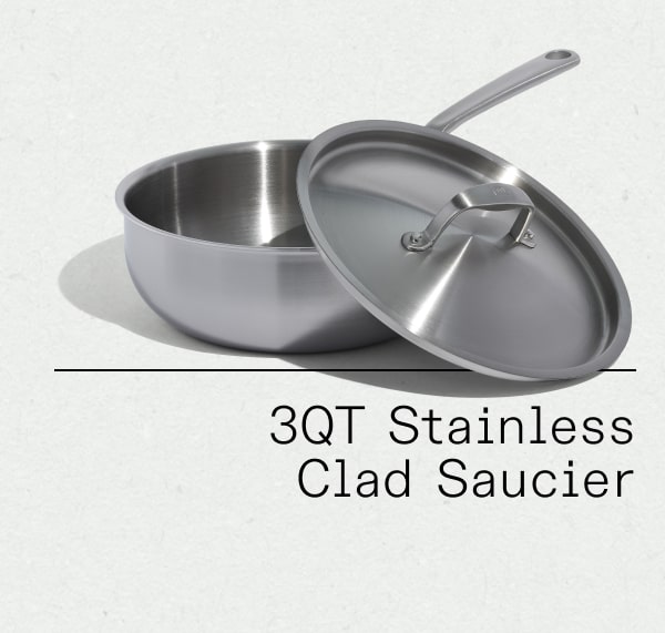 3QT Stainless Clad Saucier