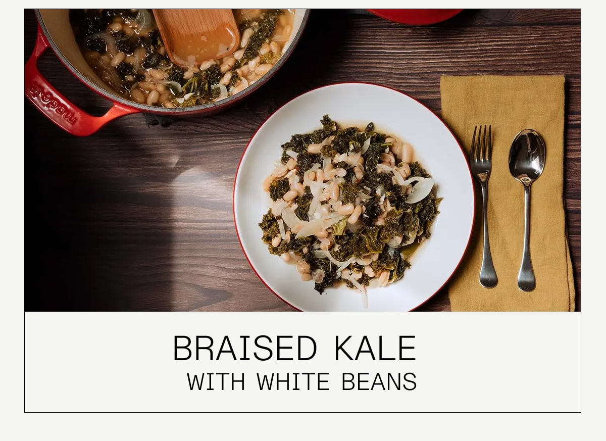 Braised Kale with White Beans