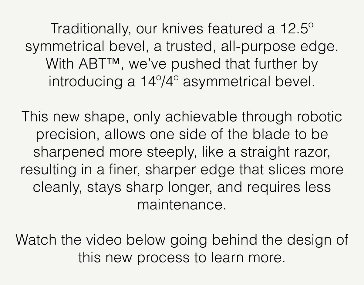 "When you grab those knives and go to slice or chop, the handle should feel good in your hand. The Made In knives definitely meet that requirement — and they keep their edge, and that's really important."  – Nancy Silverton  Chef, Co-Owner, Mozza Restaurant  Group, Los Angeles