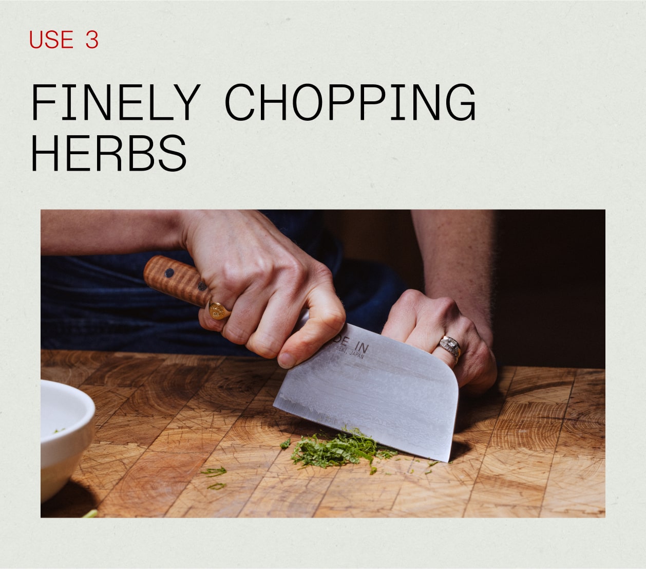 Use 3 - Finely Chopping Herbs