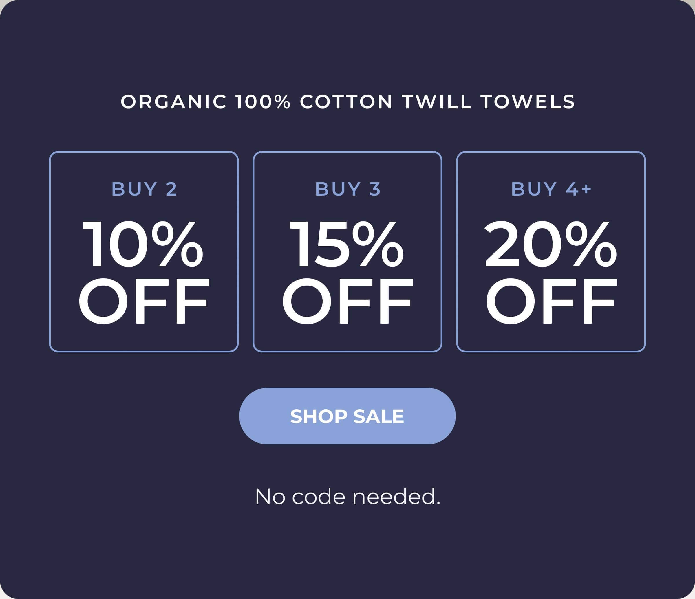 Organic 100% Cotton Twill Towels