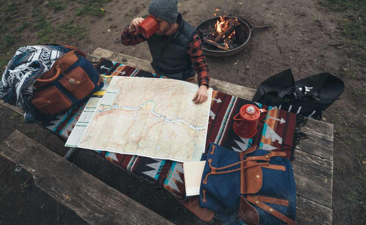 Will bags at a campsite table