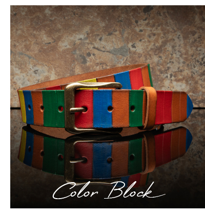 Hand Painted Color Block Belt
