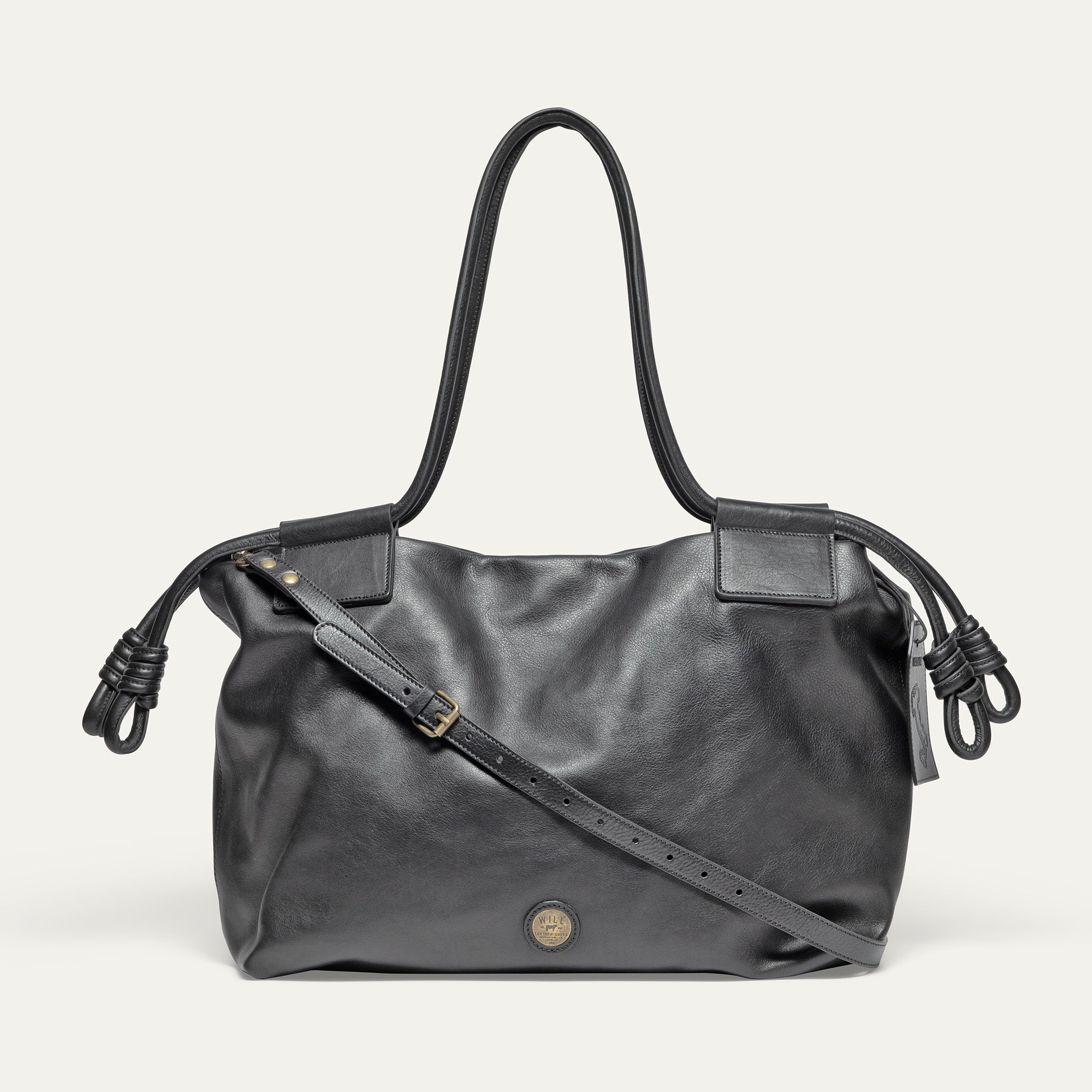 Rome Tote in black Italian leather