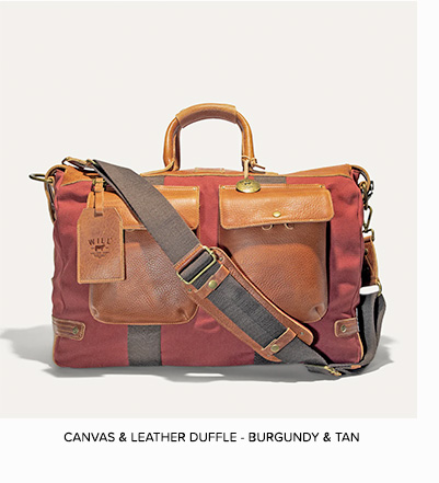 CANVAS AND LEATHER TRAVEL DUFFEL