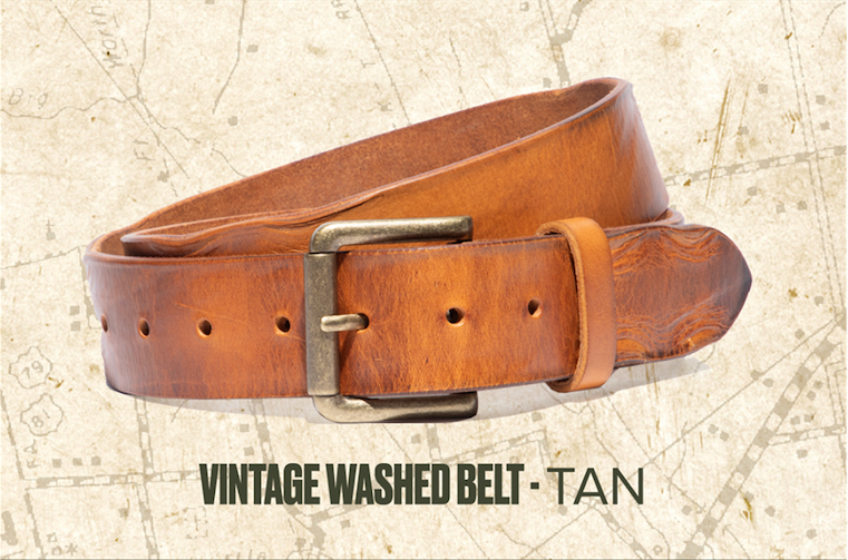 Vintage Washed Belt - Tan