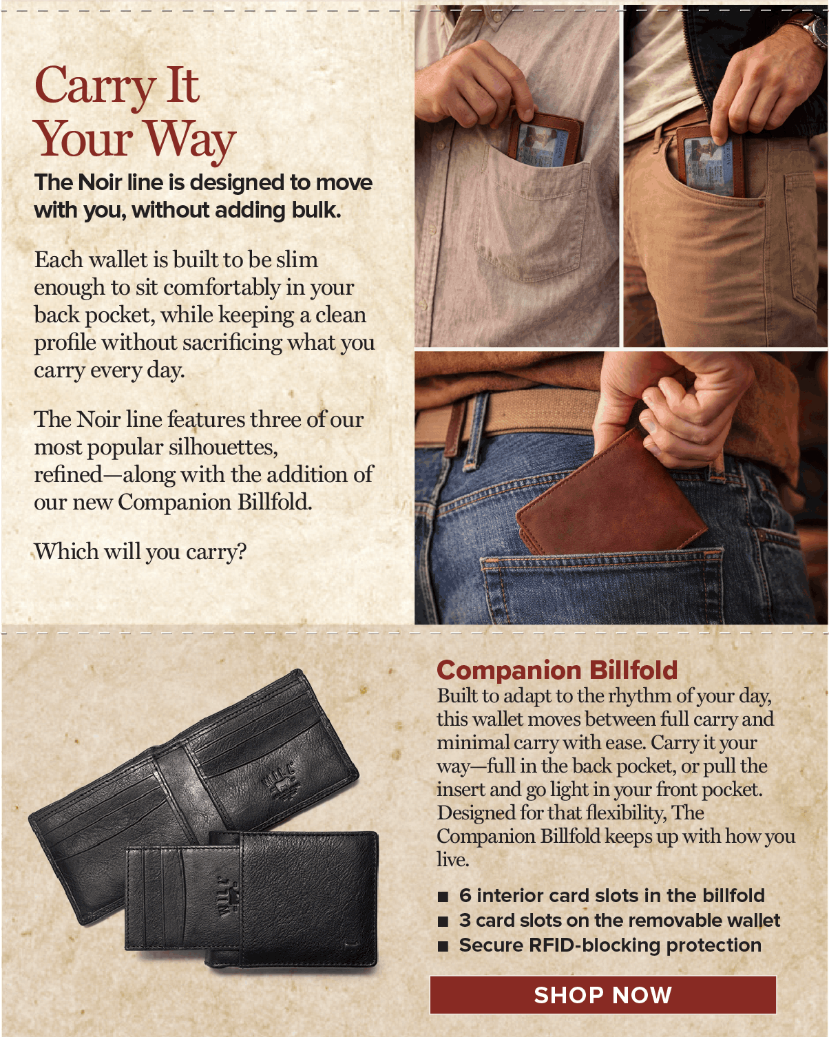 Shop Companion Billfold Noir