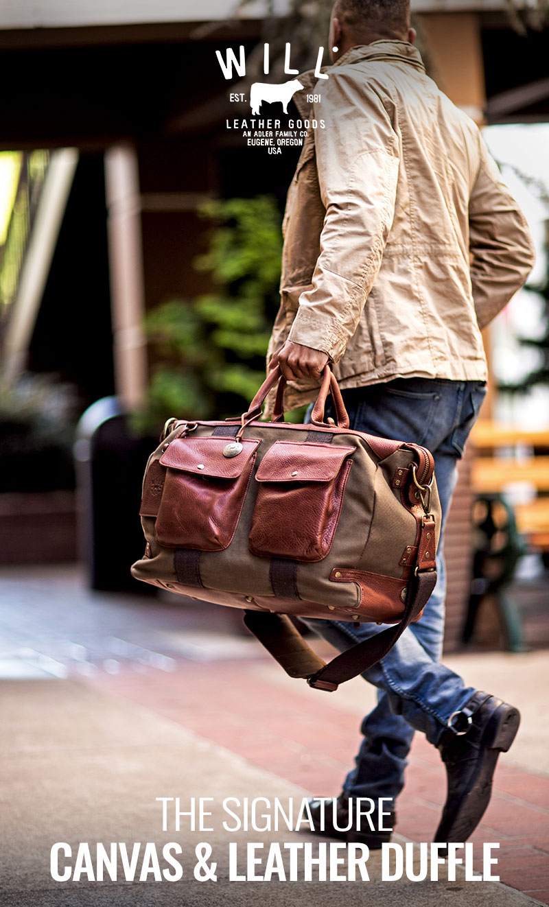 The signature Canvas and Leather Travel Duffle