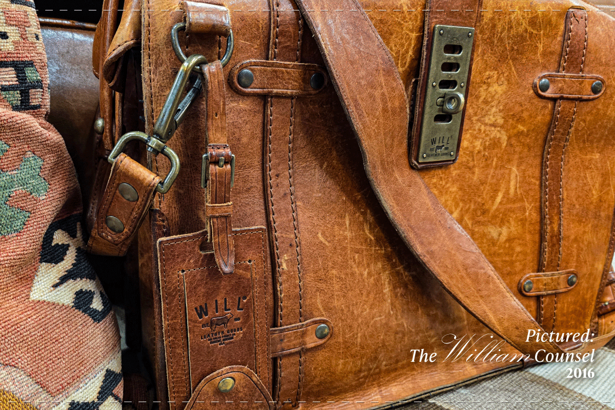 Close-up of full-grain Will Leather Goods craftsmanship and natural patina