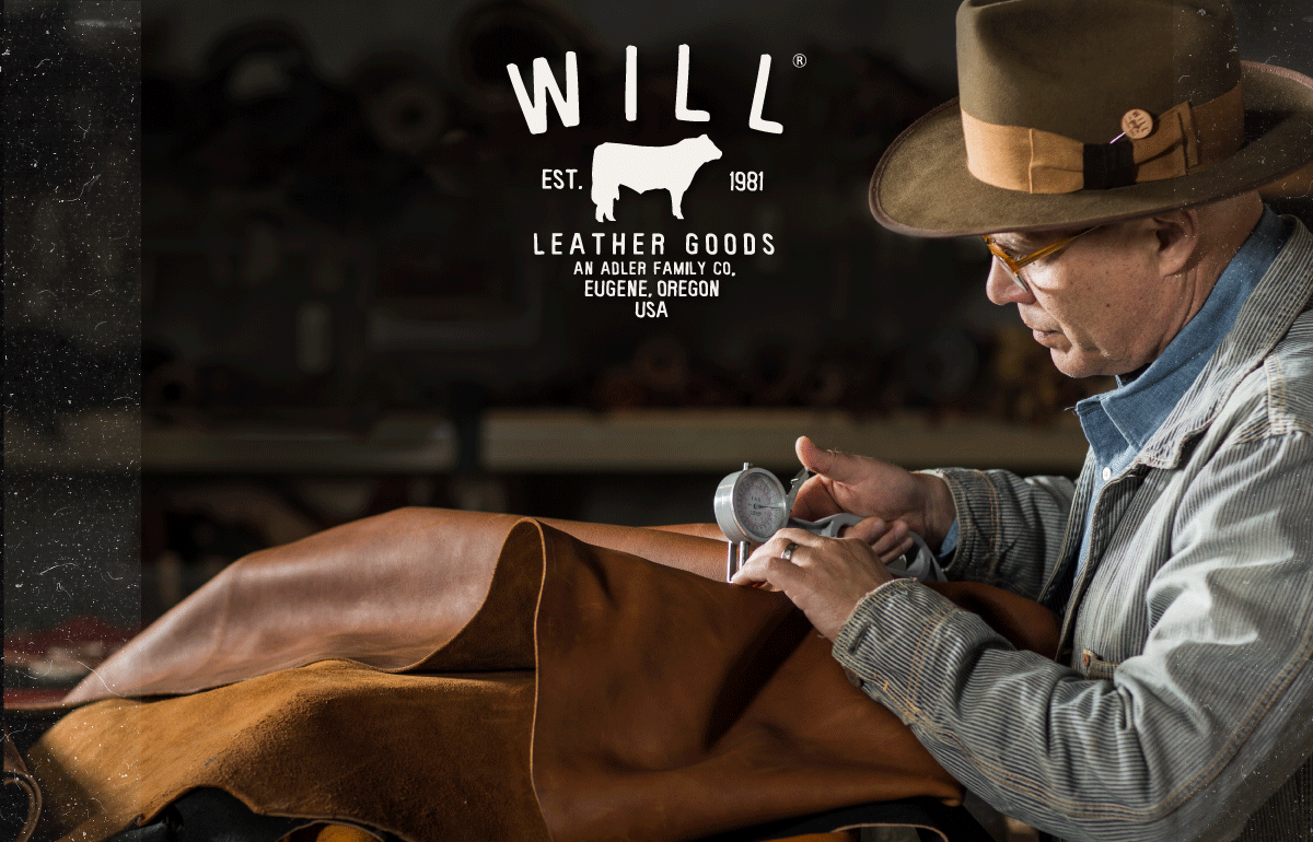 Will Leather Goods artisan working with full-grain leather