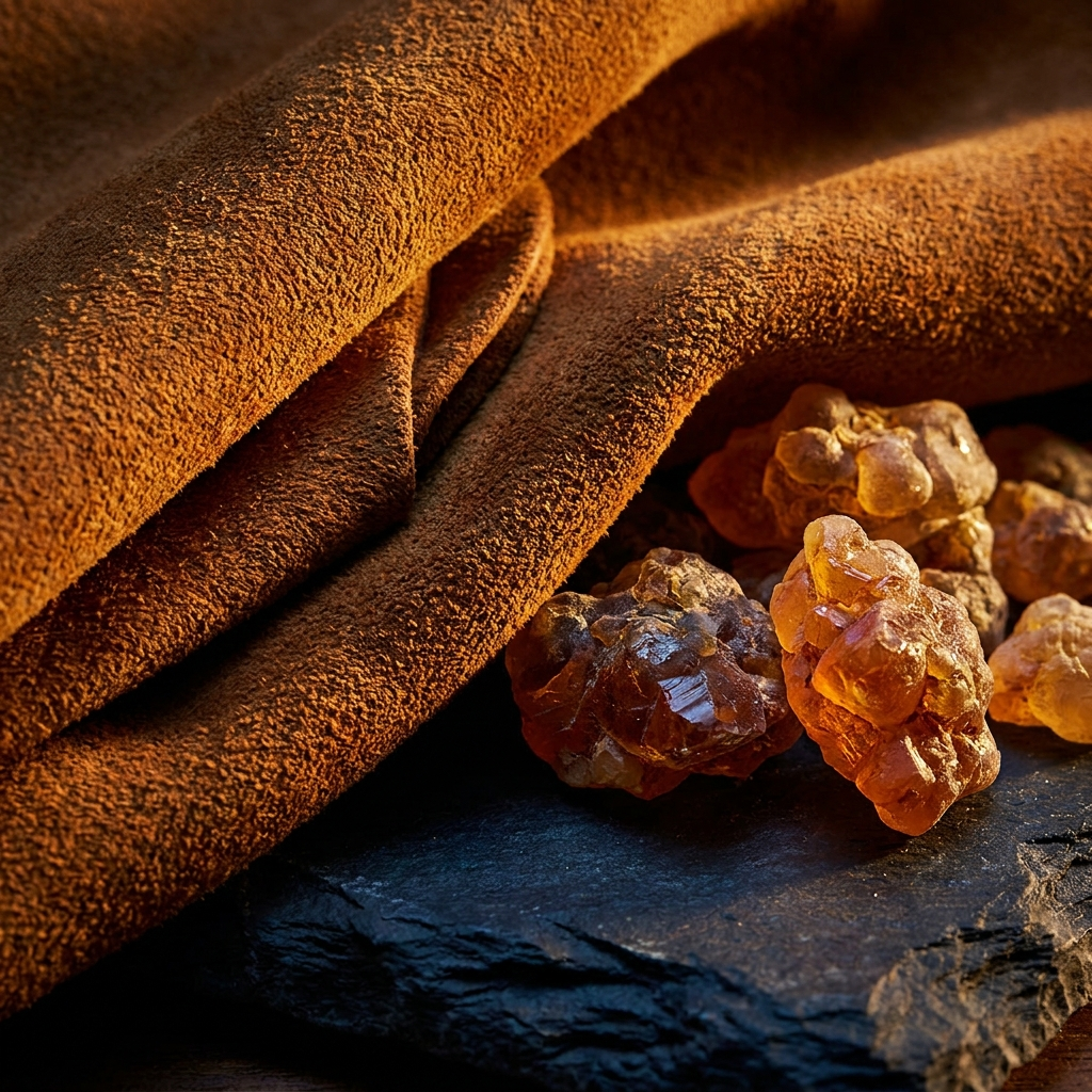 Suede and frankincense