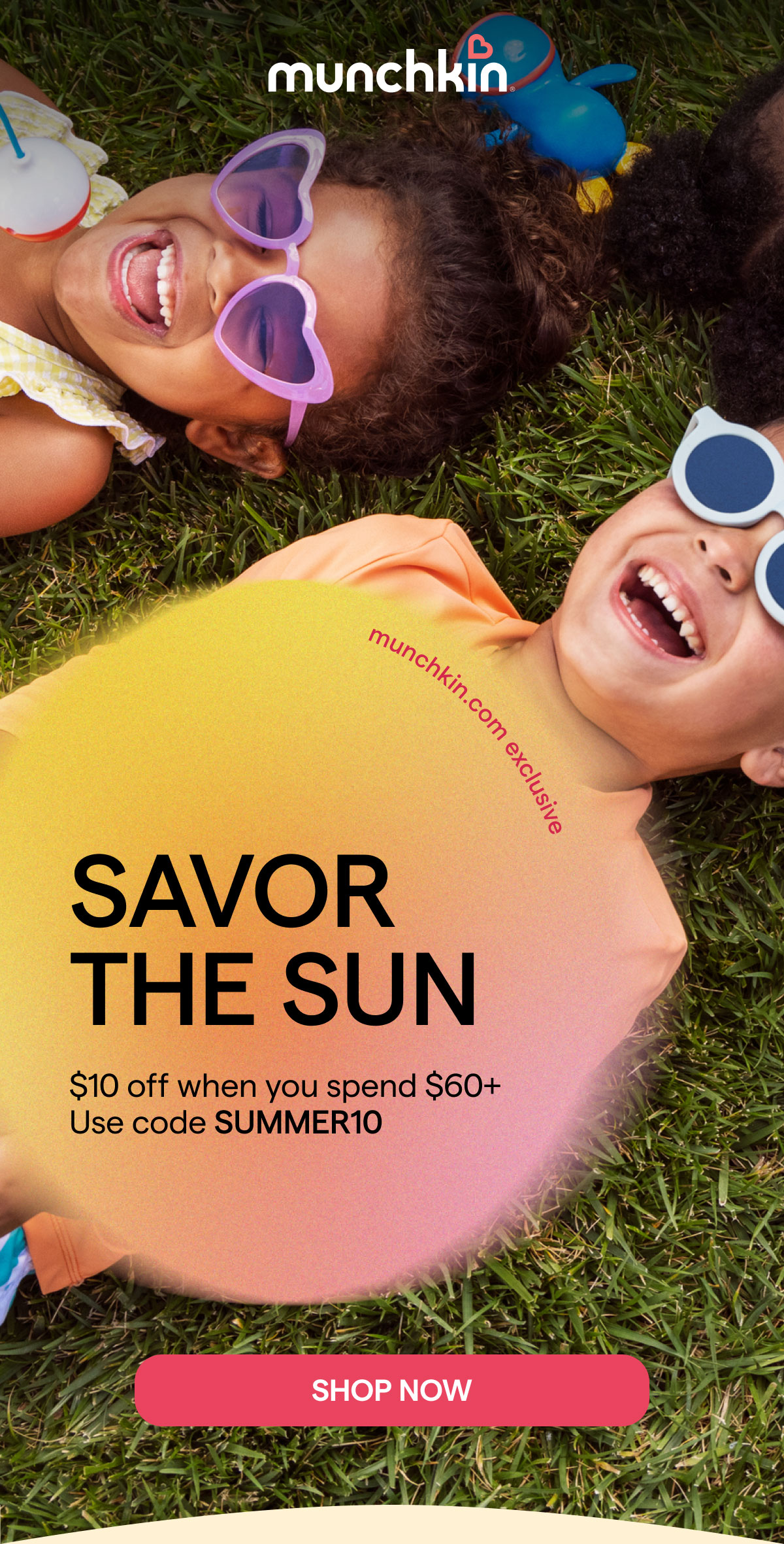 $10 off when you spend $60+. Use code SUMMER10