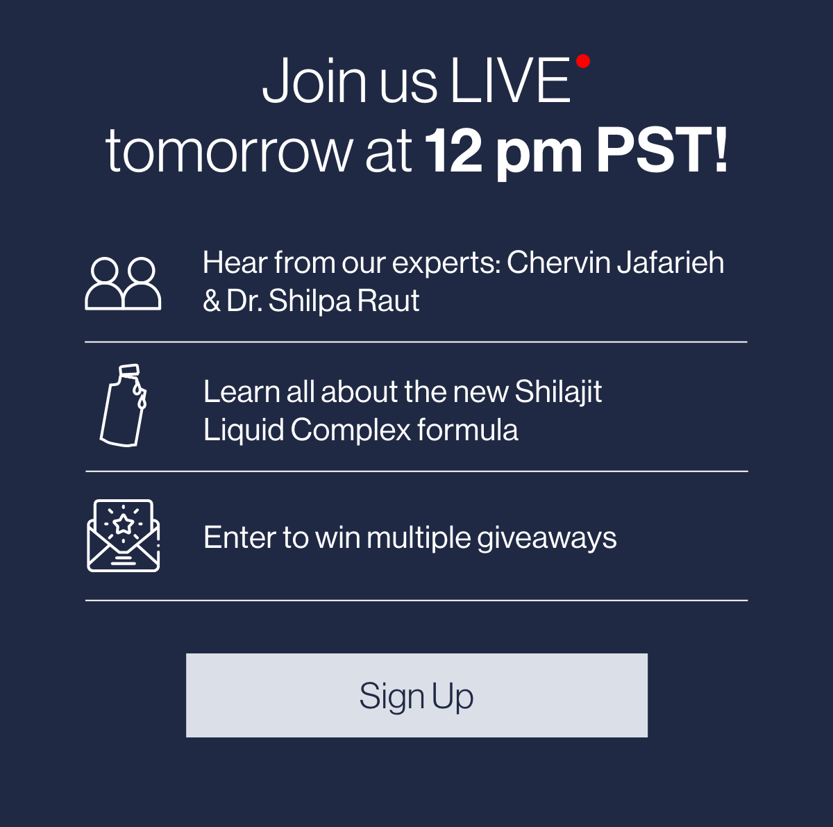 Join us LIVE tomorrow!