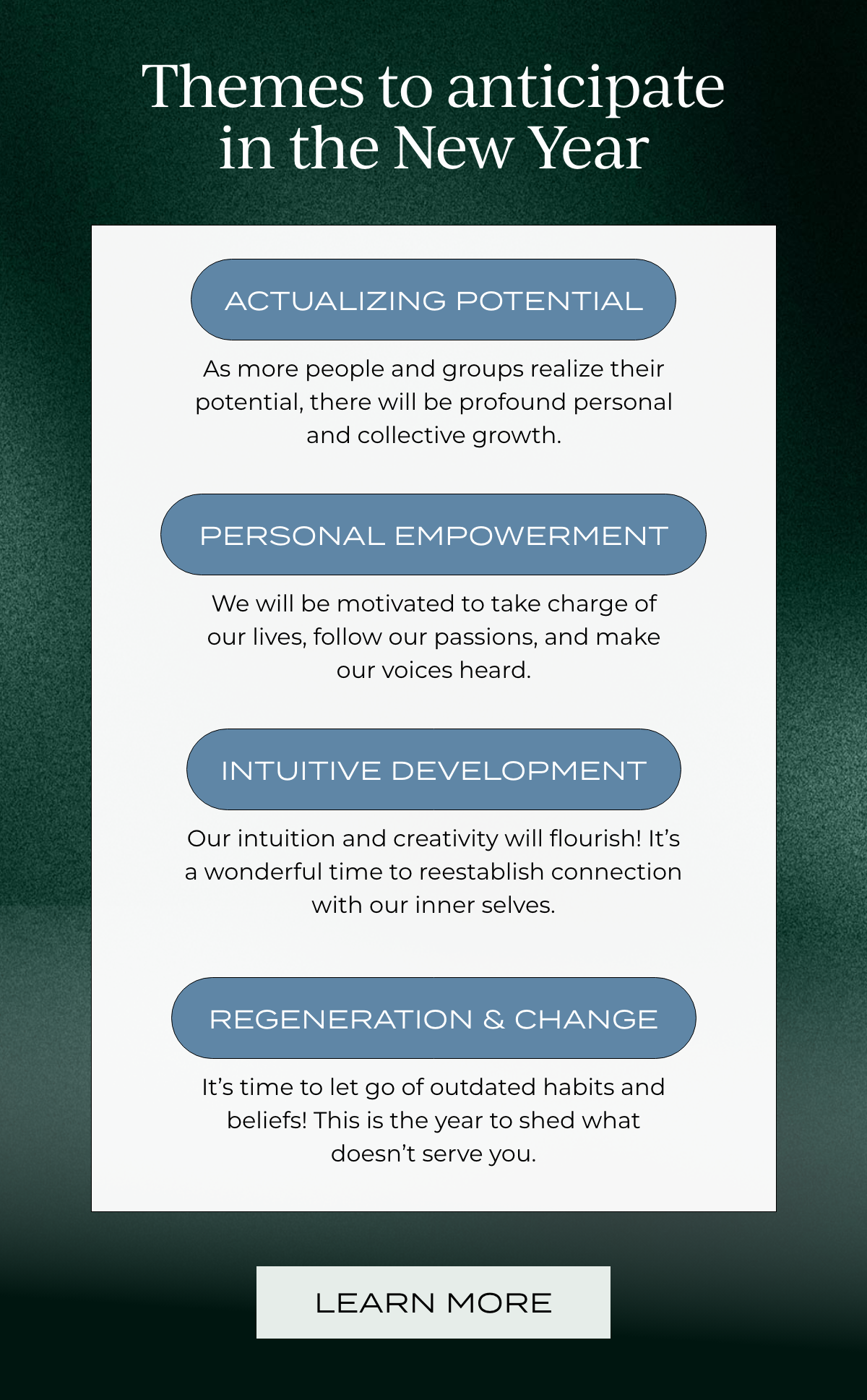 Themes to anticipate in the New Year