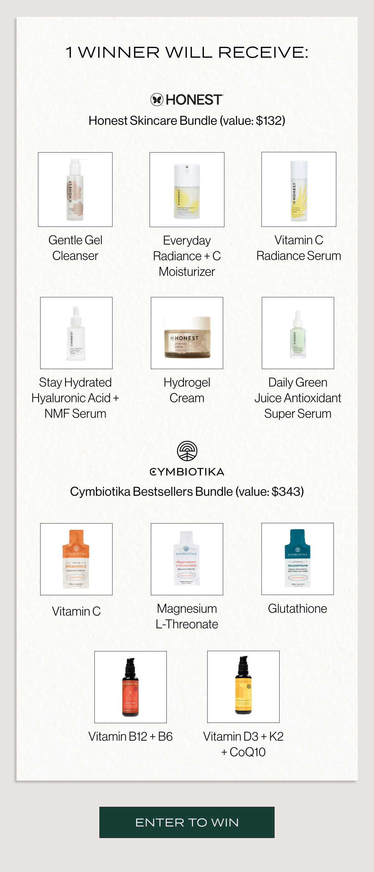 Cymbiotika X Honest Company Giveaway