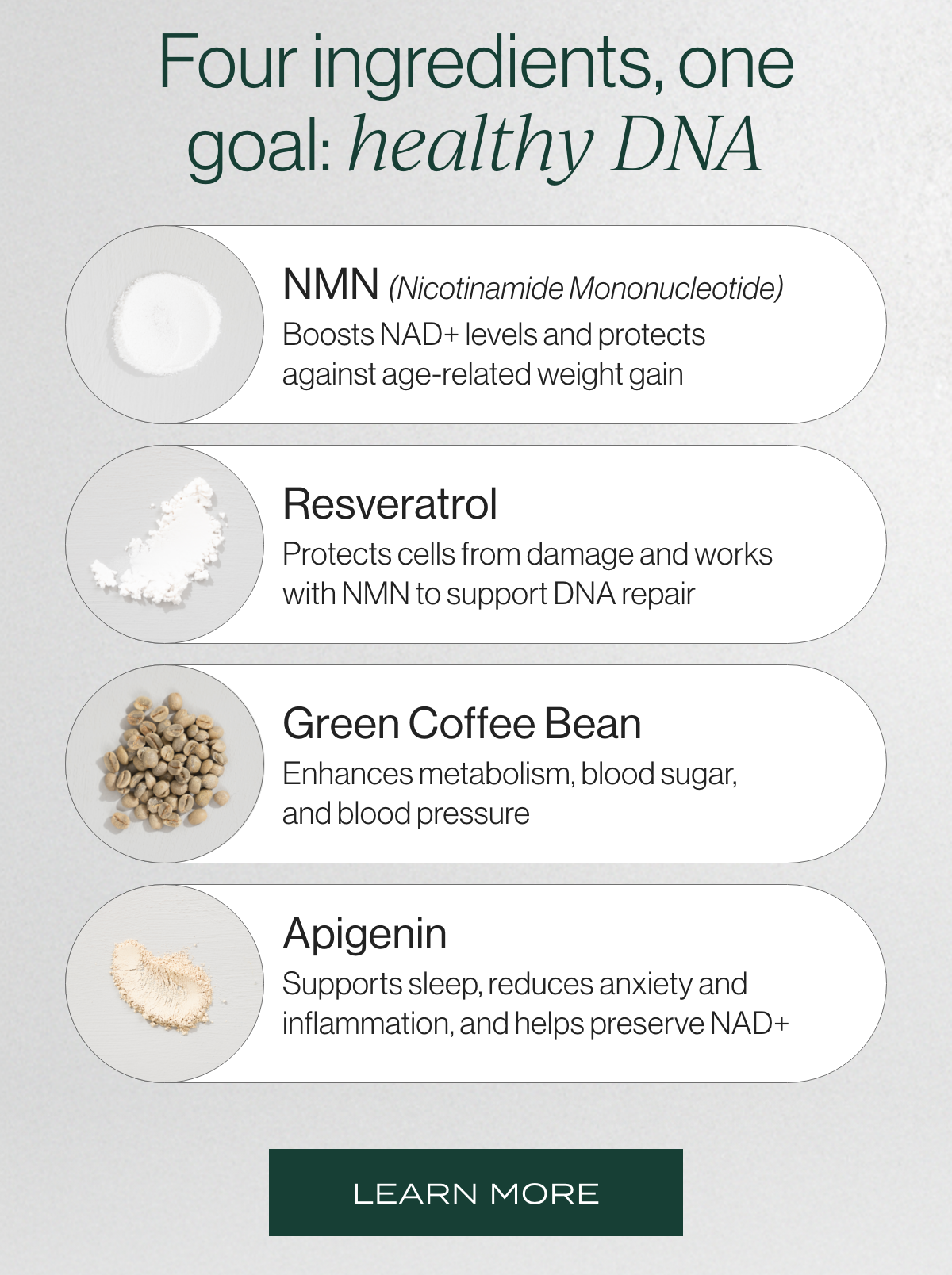 Four ingredients, one goal: healthy DNA