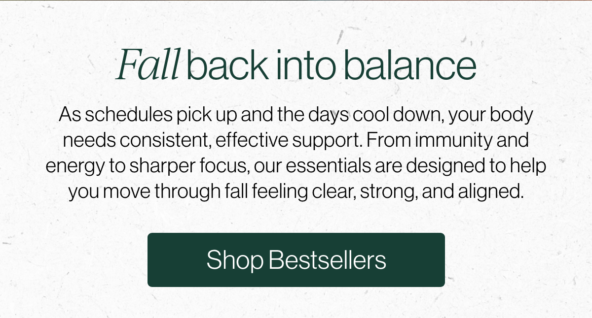 Fall back into balance 