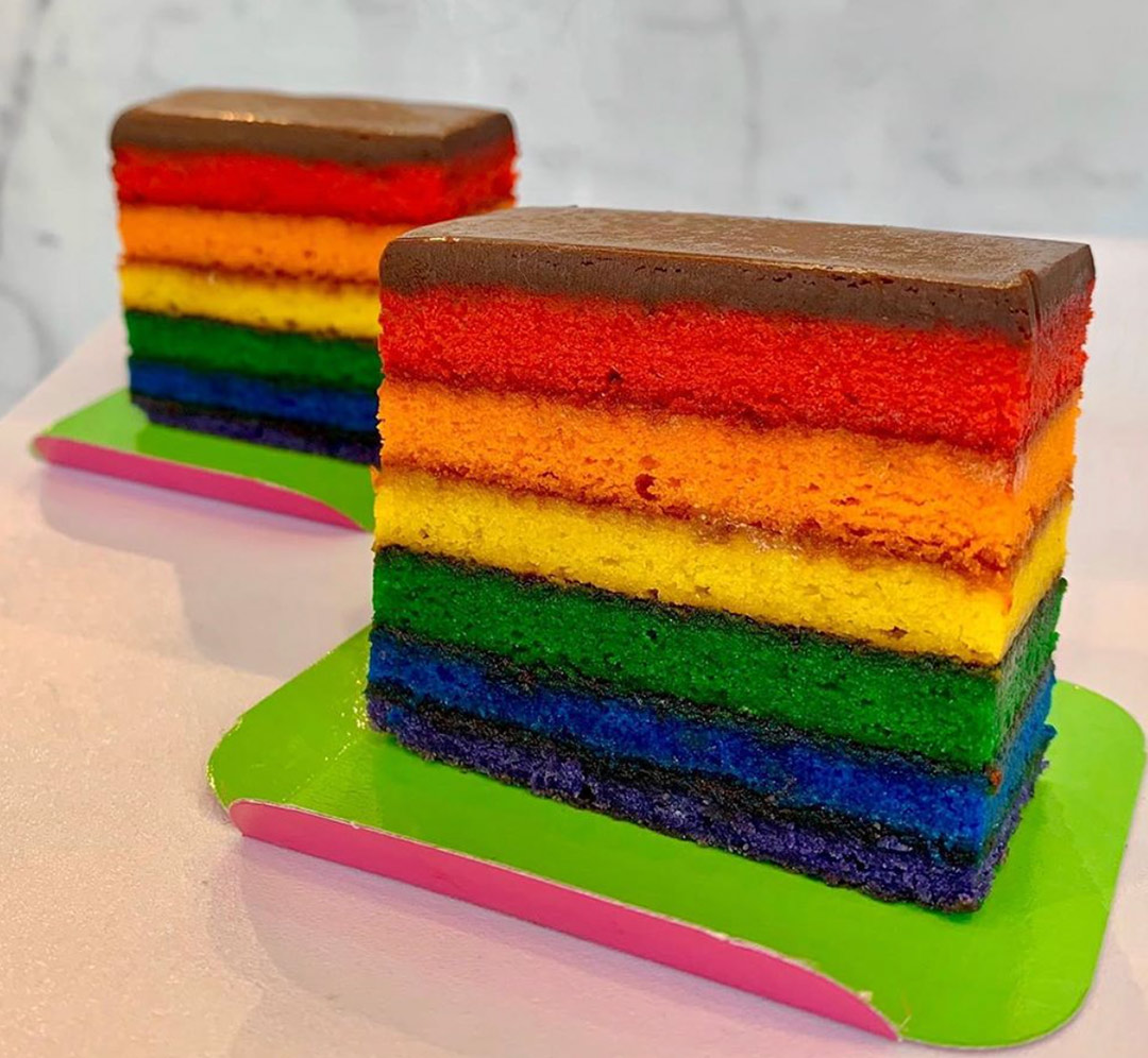 Get a slice of Pride Rainbow cake