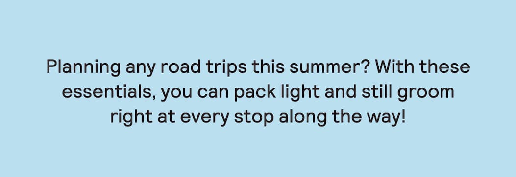 Planning any road trips? Pack light and groom right along the way.