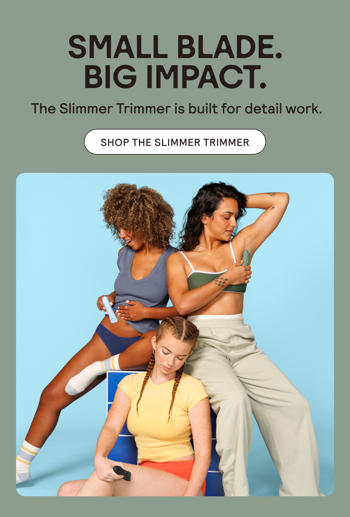 Small Blade, Big Impact. Shop the Slimmer Trimmer.