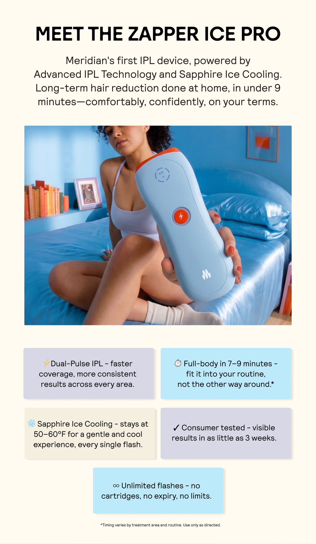 Powered by Advanced IPL Technology and Sapphire Ice Cooling.